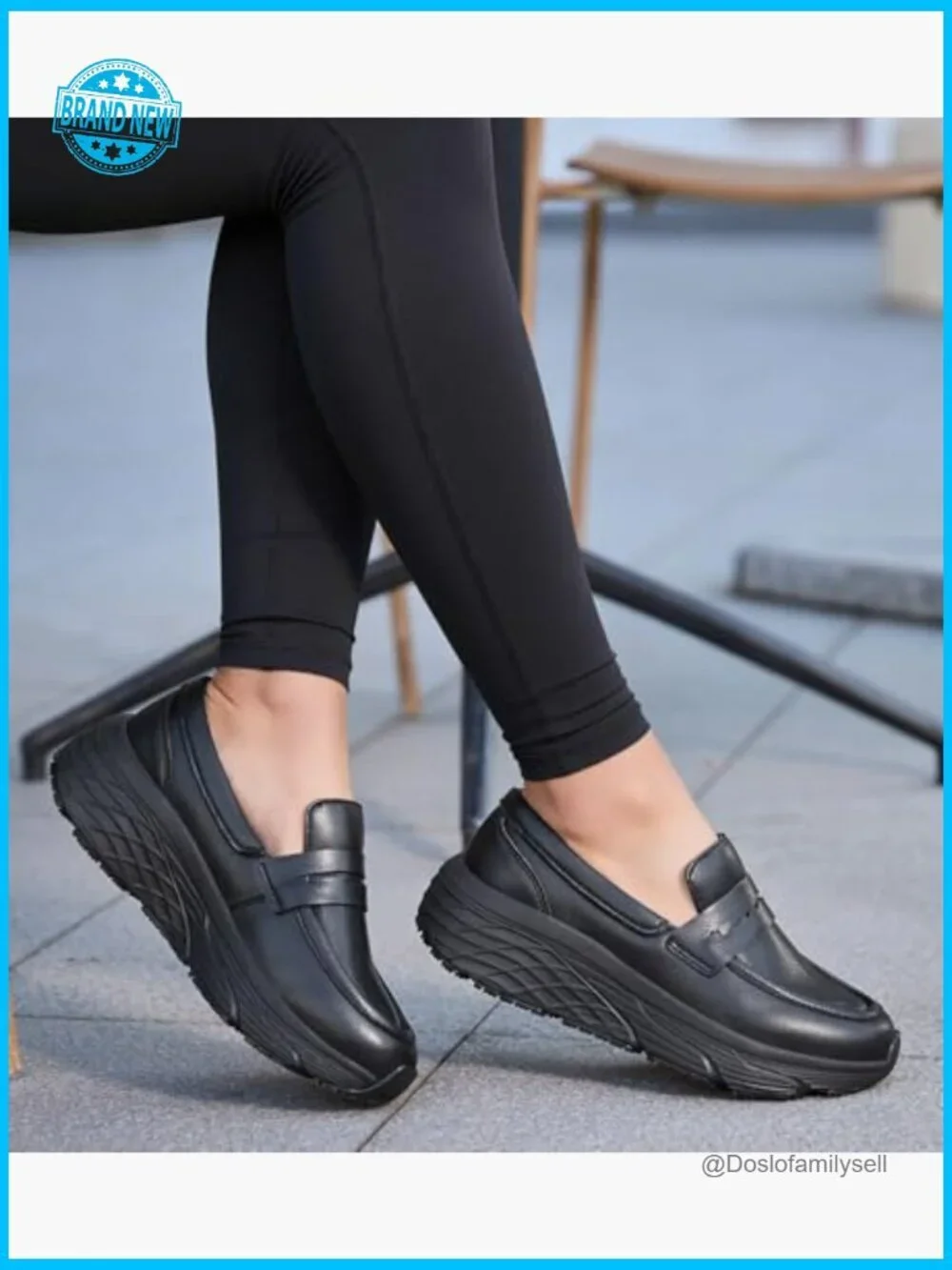 Slip-Resistant Loafers Non-Slip Work Shoes Waterproof Comfortable Chunky Penny